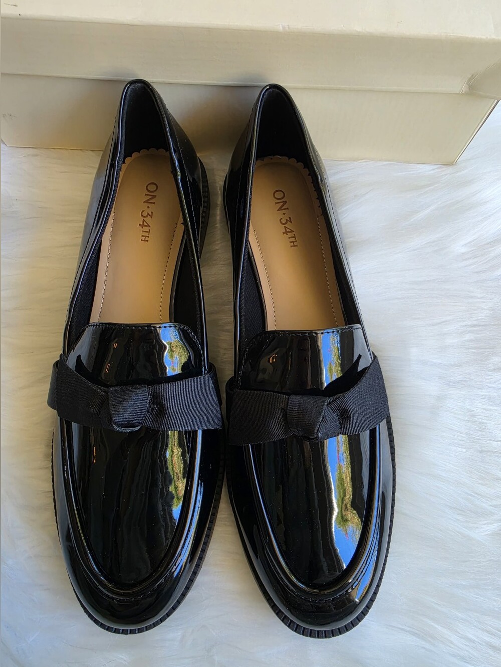 On 34th Women's Kasandra Bow Loafers - Black Patent, 9.5M